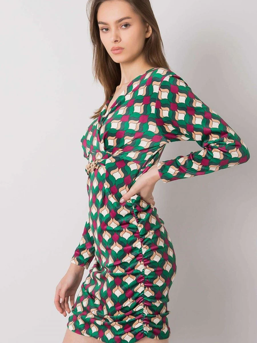 Robe verte effet velours - Italy Moda - Vestiaire Clair