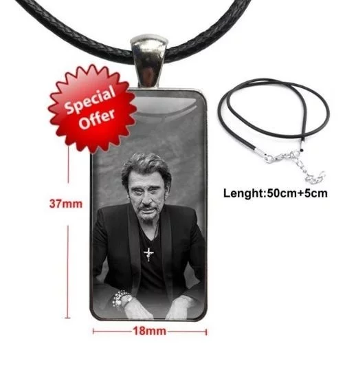 Collier corde ras du cou hommage Johnny Hallyday
