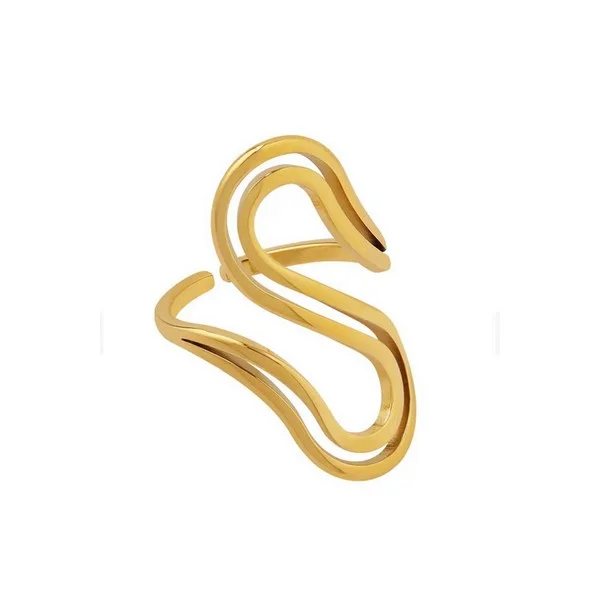 Bague ajustable femme acier inoxydable doré ART DECO BA 341 - Mapierrine