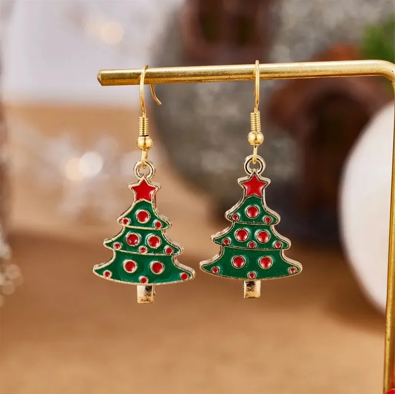 Boucles d'oreille pendante femme doré Etoile SAPIN DE NOEL 200082