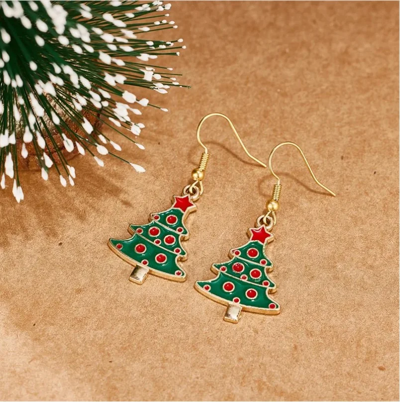 Boucles d'oreille pendante femme doré Etoile SAPIN DE NOEL 200082 - Photo 2