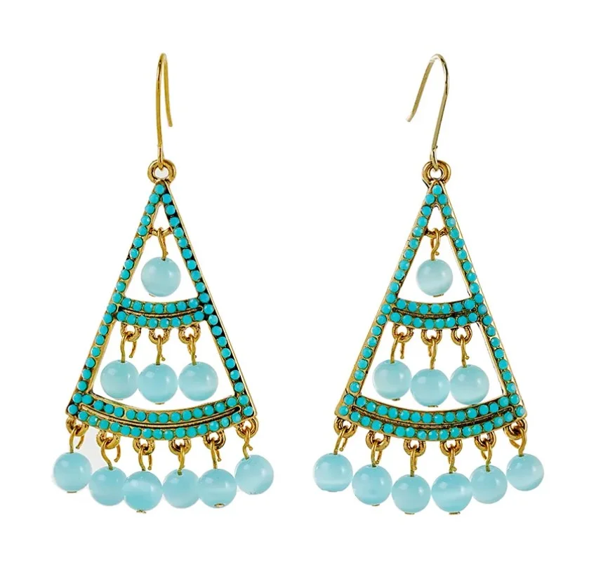 3 paires de boucles d'oreille argenté vieilli femme assorties style ethnique