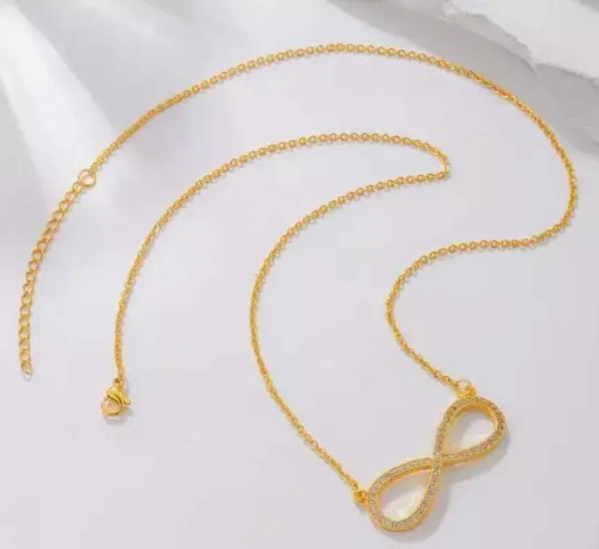 Collier pendentif femme acier inoxydable zircon Infini