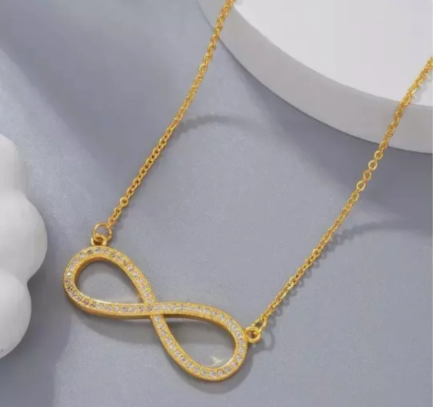 Collier pendentif femme acier inoxydable zircon Infini - Photo 2