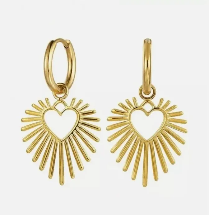 Boucles d'oreille femme acier inoxydable doré COEUR - Mapierrine