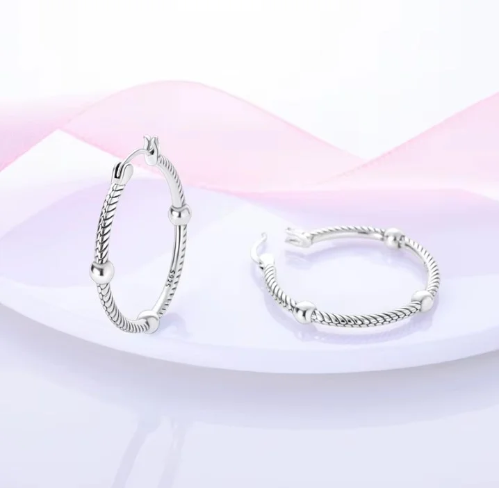 Boucles d’oreille créoles ronde femme argent 925 30 mm KTE 350 - Photo 1