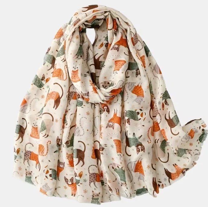 Châle écharpe femme polyester 85 x 180 cm CHAT 132608 - Photo 1