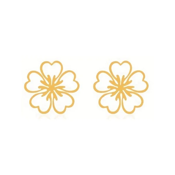 Boucles d'oreilles enfant femme puce acier inoxydable doré FLEUR