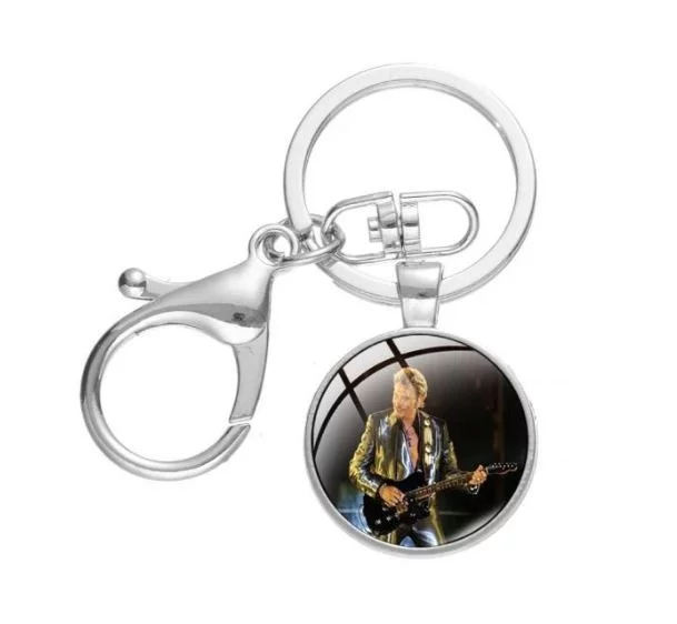 Porte-clés hommage cabochon Johnny Hallyday