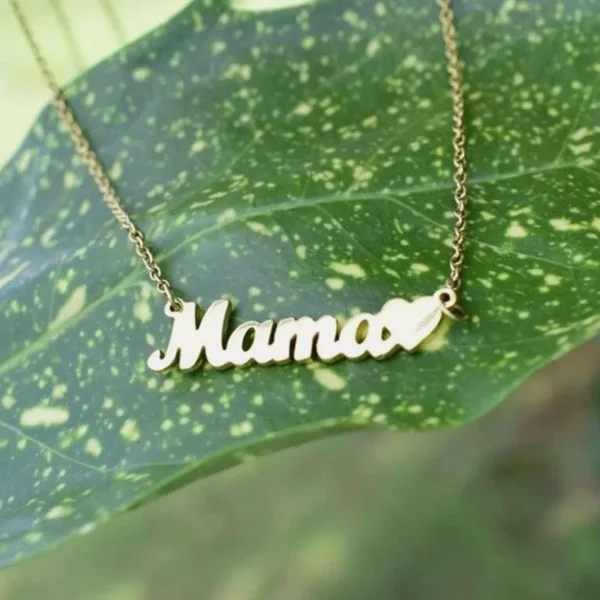 Collier pendentif femme acier inoxydable doré MAMA - Photo 1