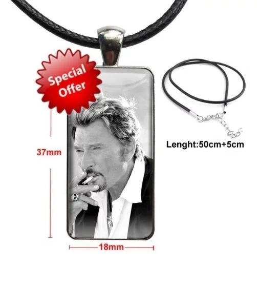Collier corde ras du cou hommage Johnny Hallyday