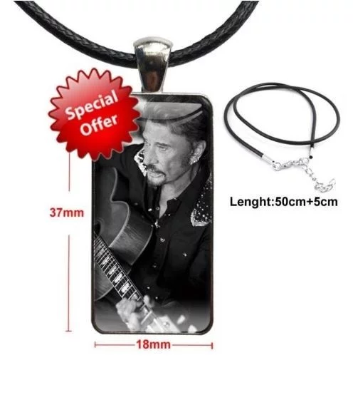 Collier corde ras du cou hommage Johnny Hallyday