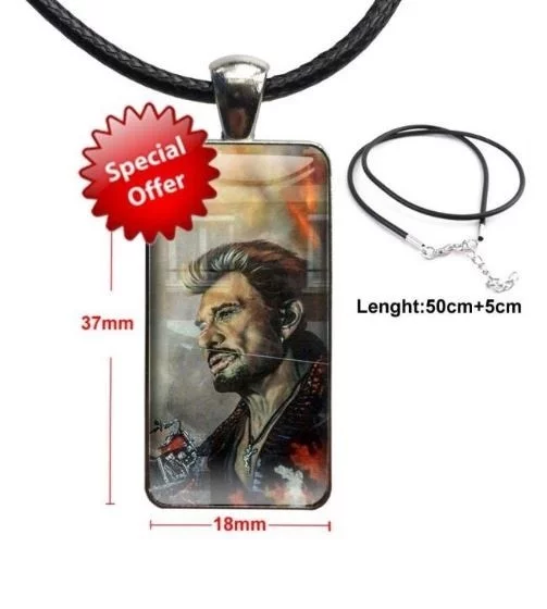 Collier corde ras du cou hommage Johnny Hallyday