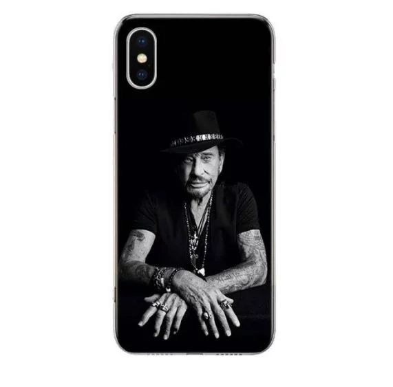 Coque TPU Silicone 'le Taulier' Johnny Hallyday pour iPhone 11