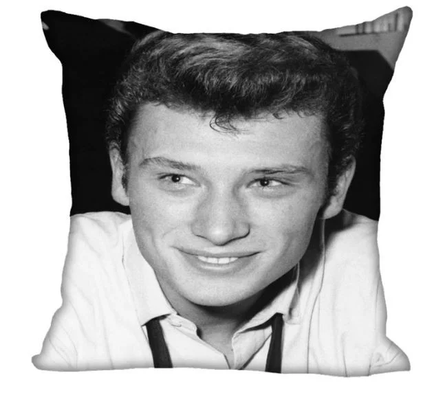 Housse de coussin en Polyester Johnny Hallyday ‘le taulier’