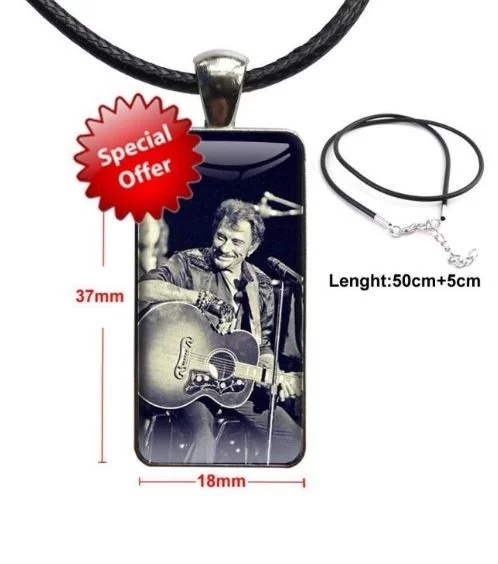 Collier corde ras du cou hommage Johnny Hallyday