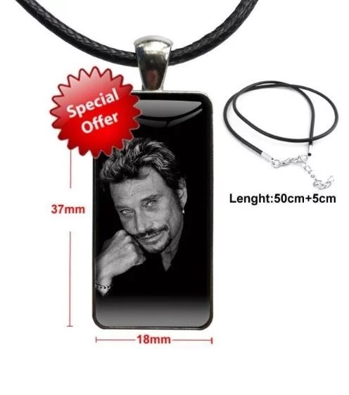 Collier corde ras du cou hommage Johnny Hallyday