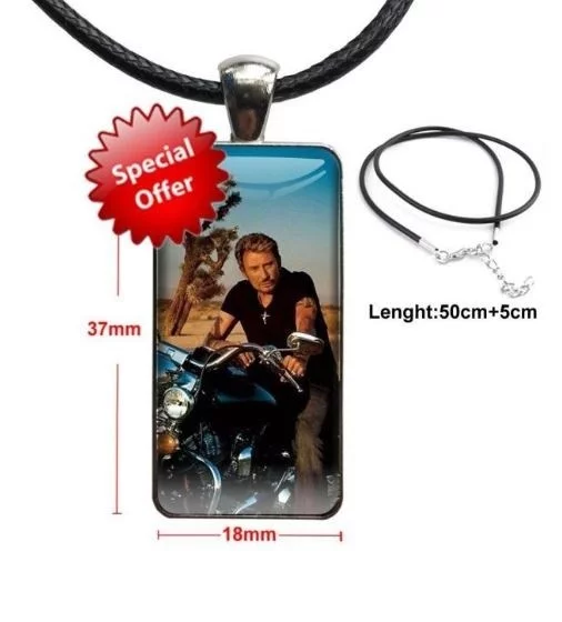Collier corde ras du cou hommage Johnny Hallyday