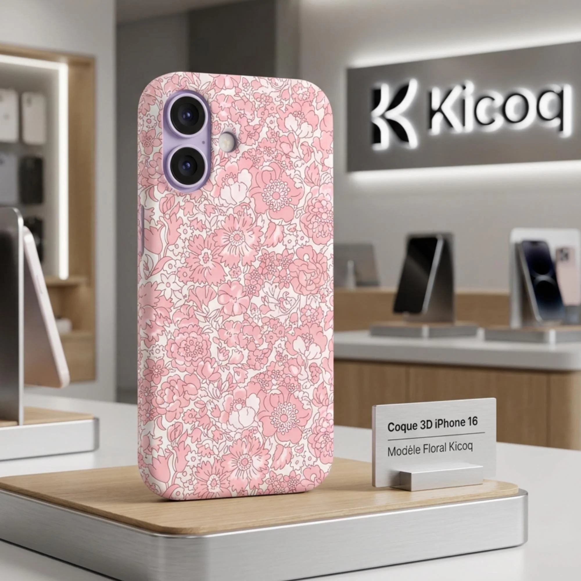 Coque pour iPhone Liberty Nell Mono Pink - Photo 1
