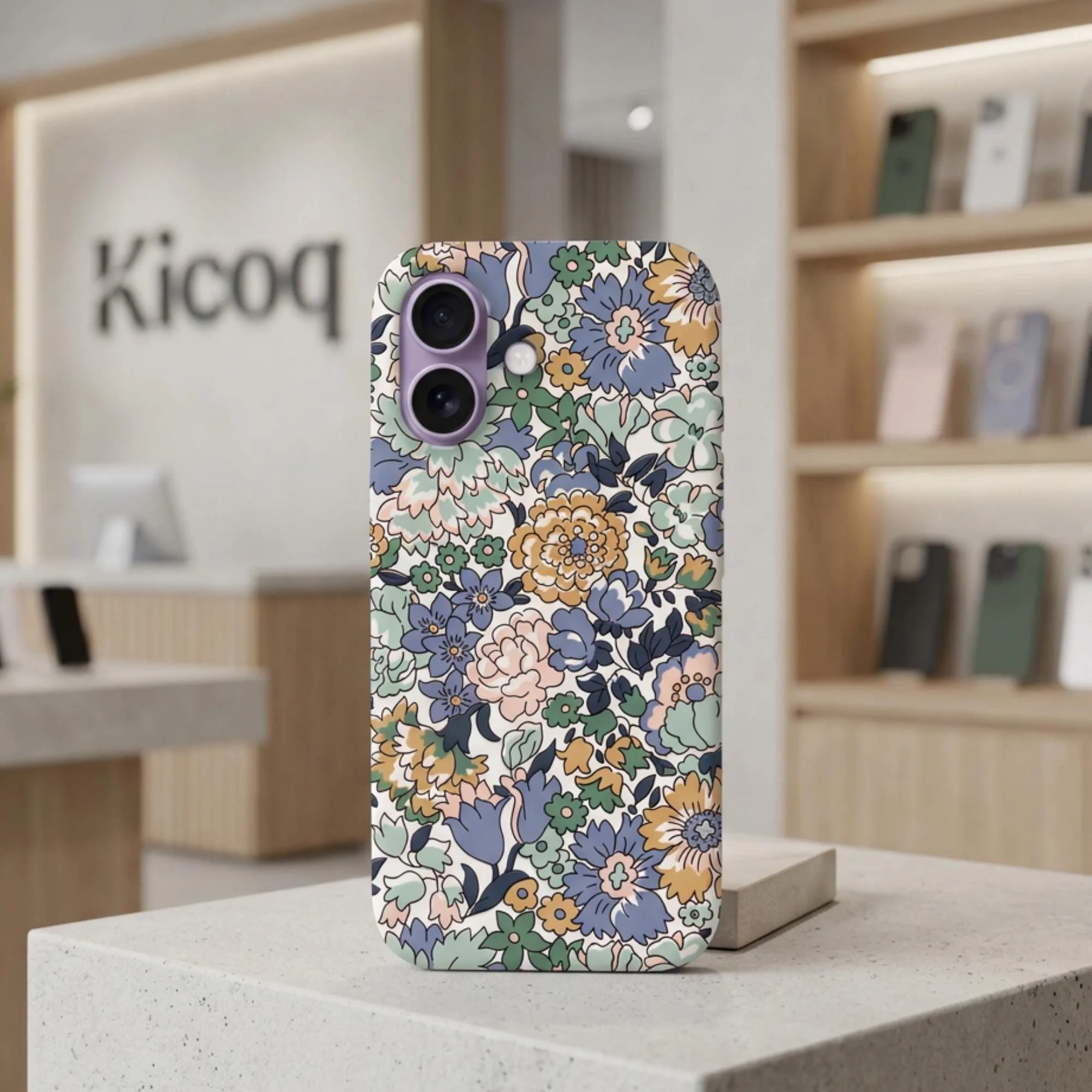 Coque pour iPhone Liberty Nell Annie May Bleu Sauge - Photo 1