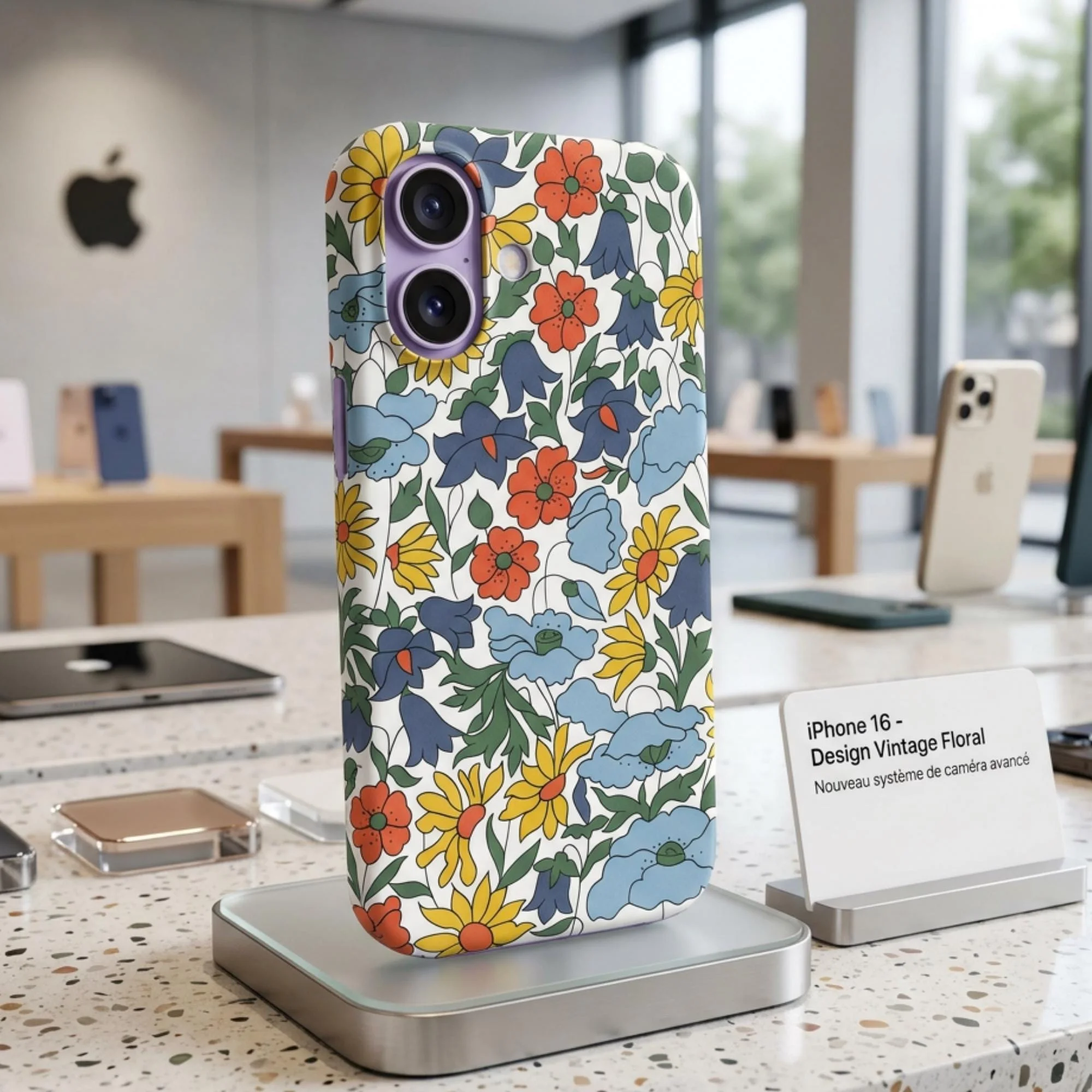 Coque pour iPhone Liberty Poppy and Daisy Chartreuse - Photo 1