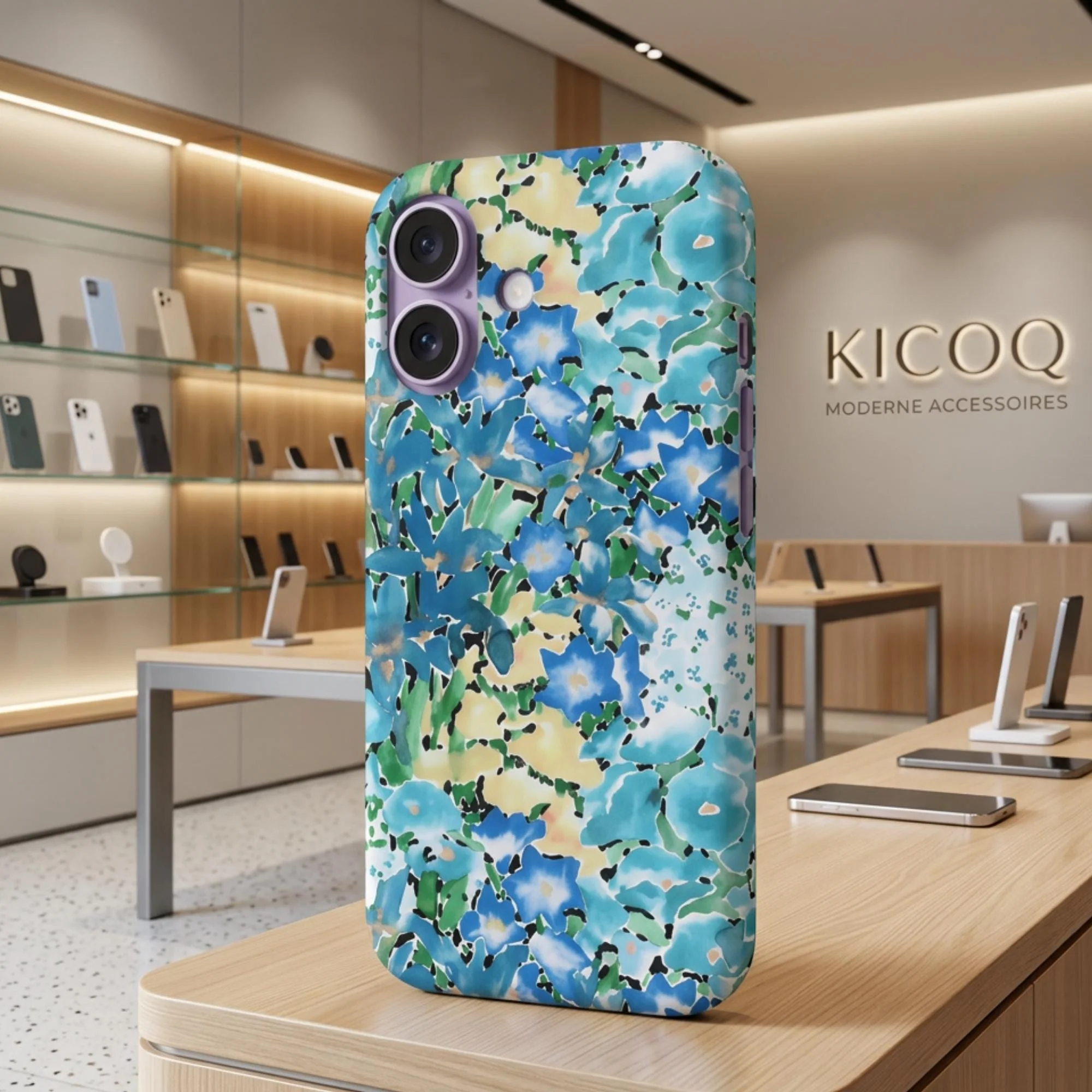 Coque pour iPhone Liberty Ellis Garden Bleu. - Photo 1