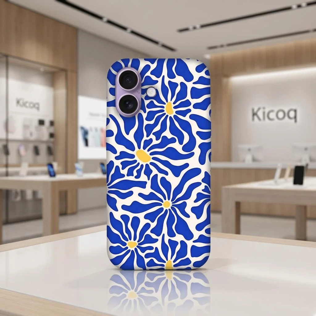 Coque pour iPhone Liberty Soleil bleu - Photo 1