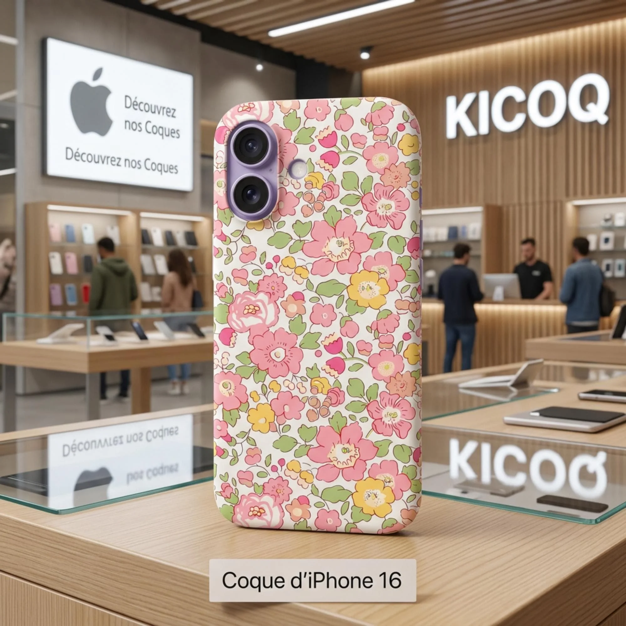 Coque pour iPhone Betsy Rose Vanille scintillant - Photo 1