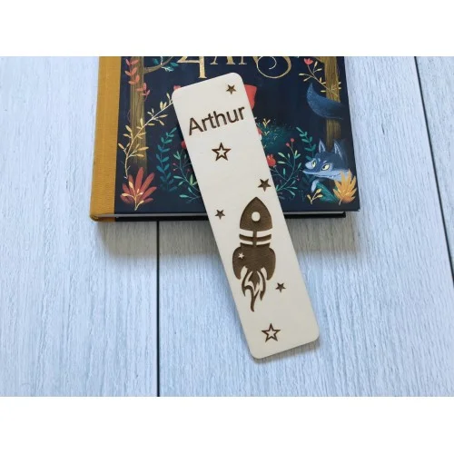 Marque page à personnaliser pour enfant thème fusée - Photo 1