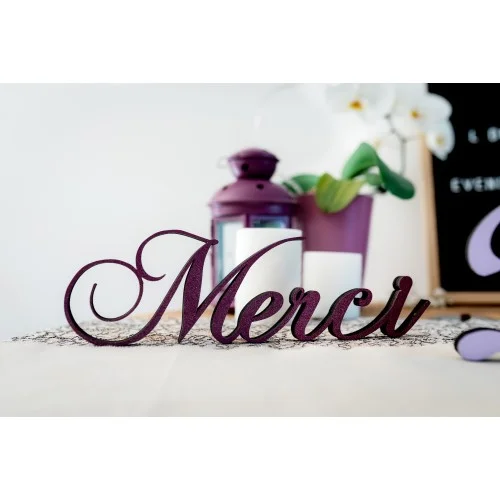 Mot Merci pour mariage, anniversaire ou baptême - Photo 1
