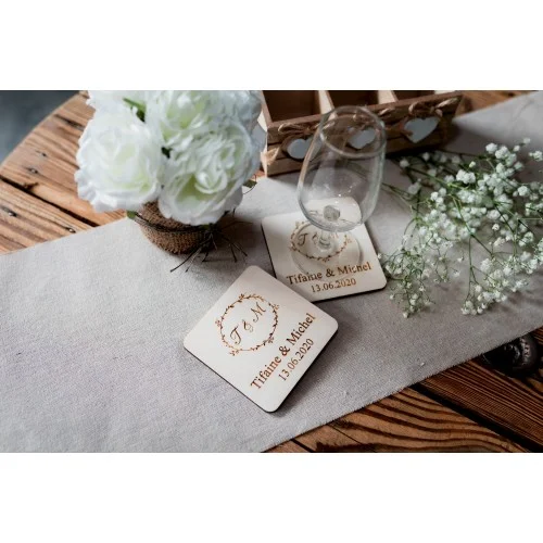 Sous-verres personnalisés de mariage à offrir aux invités - Super sjp