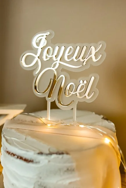 Cake topper Joyeux Noël version plexiglas