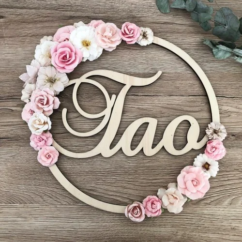 Couronne de fleurs  poétique à personnaliser avec prénom - Super sjp
