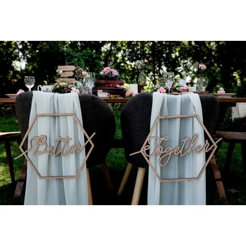 Décoration en bois pour chaises des mariés avec texte "Better Together" - Super sjp