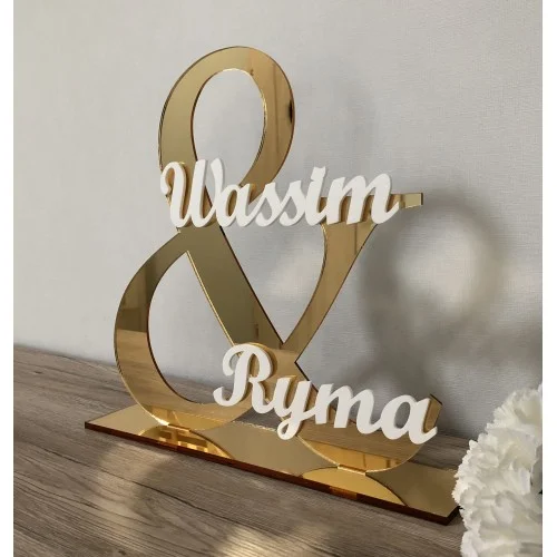 Décoration en plexiglas signe & avec prénoms - Super sjp
