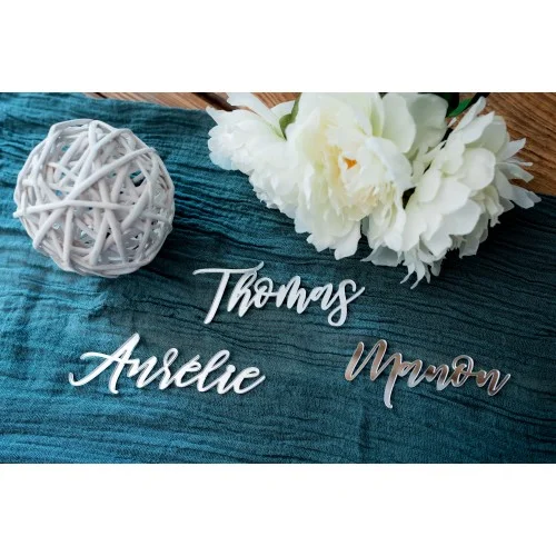Marque place en plexiglas pour mariage, anniversaire, baptême avec écriture manuscrite - décoration de table - Super sjp