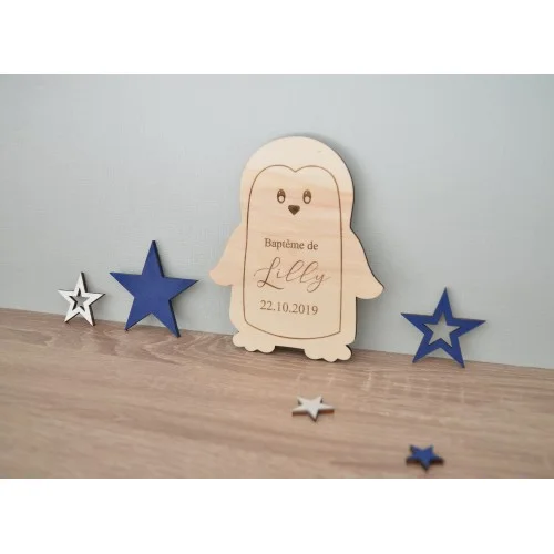 Faire-part pingouin pour anniversaire, baptême ou naissance, faire - Photo 1