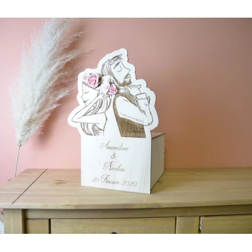 Urne à enveloppes à personnaliser thème couple, urne de mariage - Super sjp