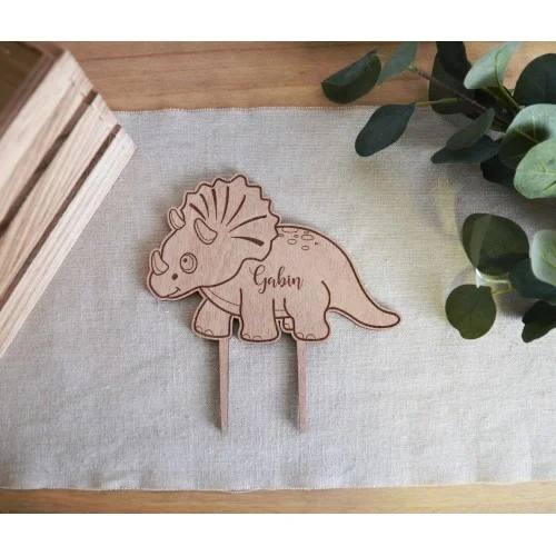 Cake topper Triceratops à personnaliser - Super sjp