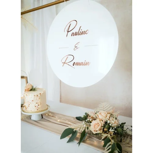 Panneau de bienvenue collection Lovely, panneau rond pour mariage en plexiglas - Photo 1