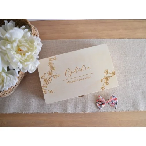 Coffret de rangement personnalisé collection Magnolia pour accessoires cheveux - Photo 1