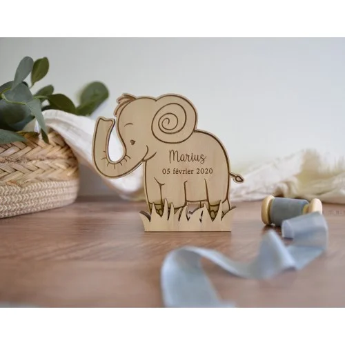 Décoration à poser motif  Eléphant pour naissance, anniversaire ou baptême - Super sjp