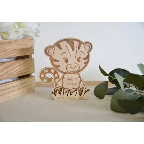 Décoration à poser motif Tigre pour naissance, anniversaire ou baptême - Super sjp