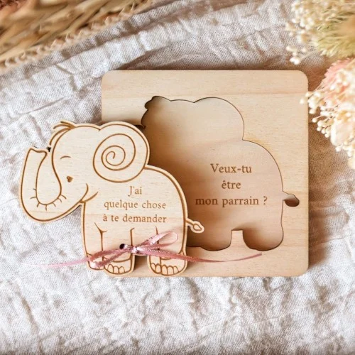 Mini coffret puzzle thème Eléphant pour vos demandes personnalisées ou vos plus belles annonces à vos proches - Super sjp