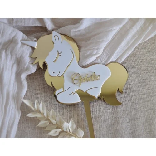 Cake topper avec licorne à personnaliser - Photo 1