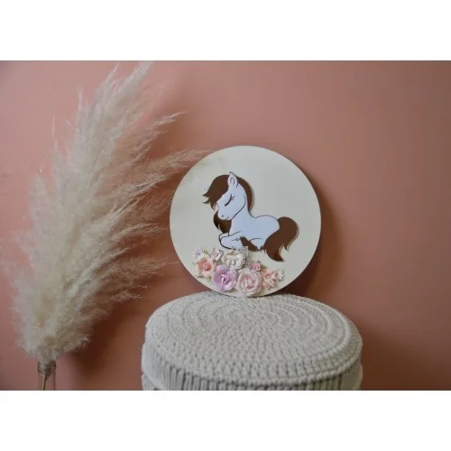 Médaillon fleuri motif licorne - Photo 1