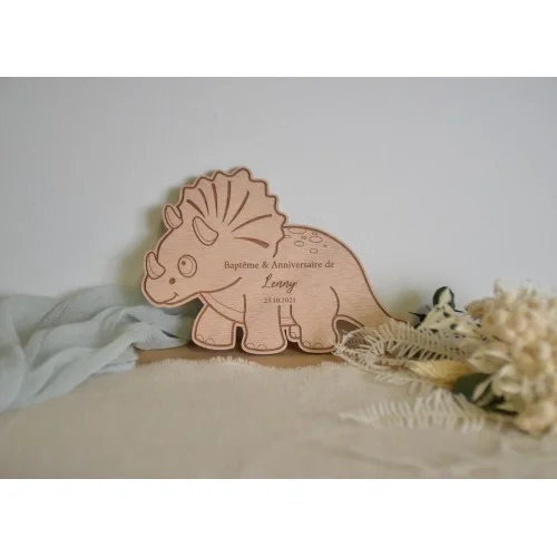 Faire-part dinosaure triceratops pour anniversaire, baptême ou naissance, faire - Super sjp