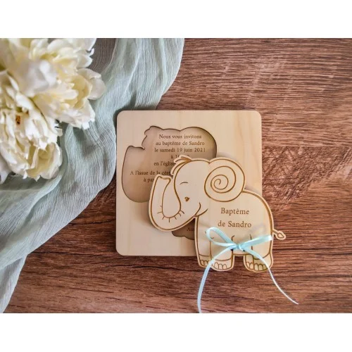 Lot de faire-parts thème Eléphant - Super sjp