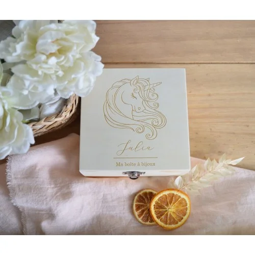Boîte à bijoux personnalisée motif Licorne - Super sjp