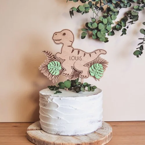 Cake topper thème Dinosaure Tropical - Photo 1